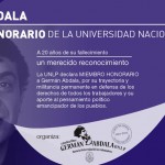 Germán Abdala, miembro honorario post mortem de la UNLP